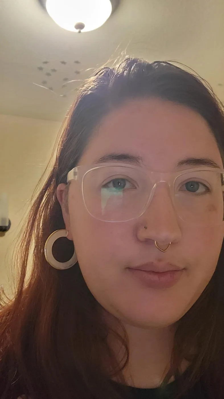 Customer photo 3 of White Marble Gold Hoop Earrings