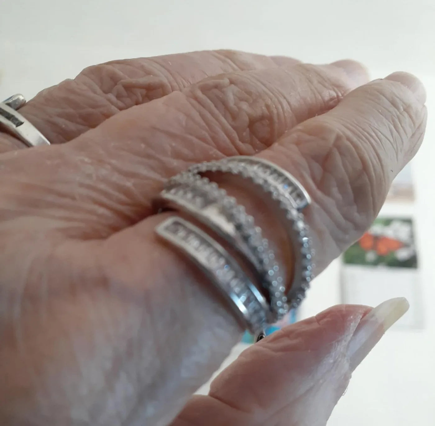 Customer photo 1 of Silver Multi-Layer CZ Ring