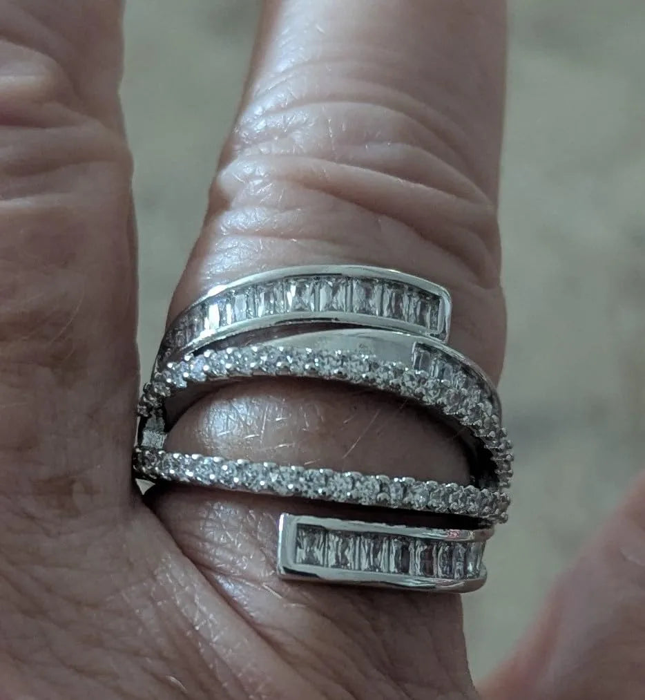 Customer photo 2 of Silver Multi-Layer CZ Ring