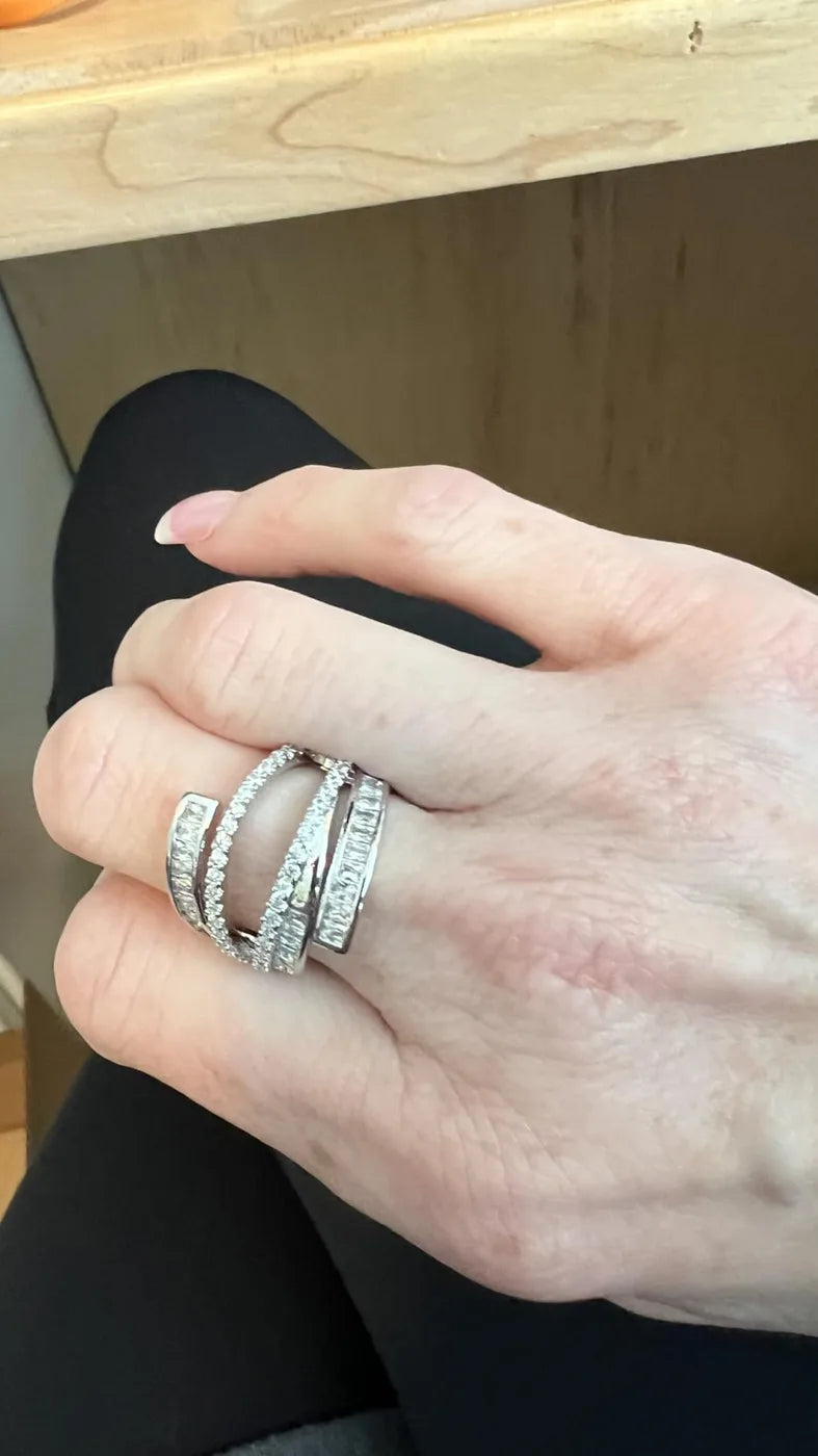 Customer photo 2 of Silver Multi-Layer CZ Ring