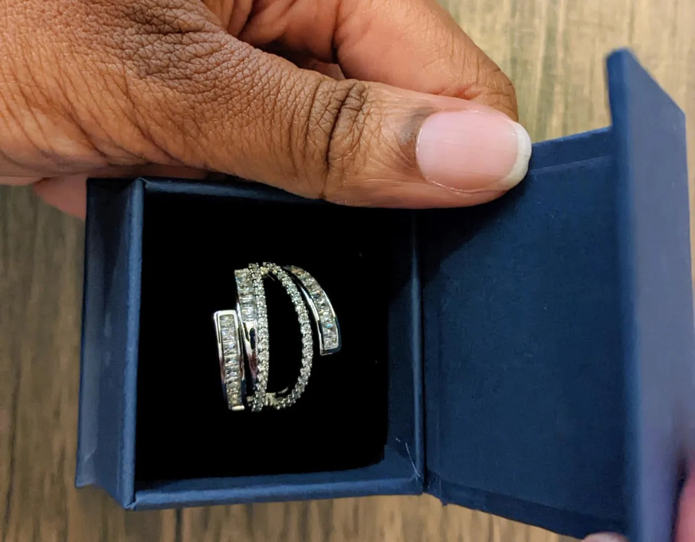Customer photo 1 of Silver Multi-Layer CZ Ring