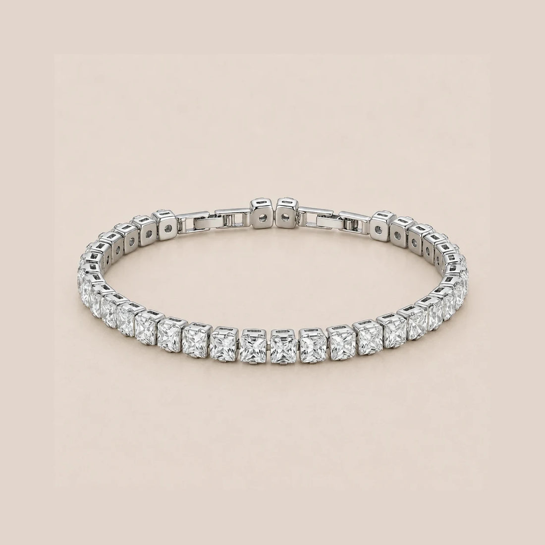 Silver Square Tennis Bracelet