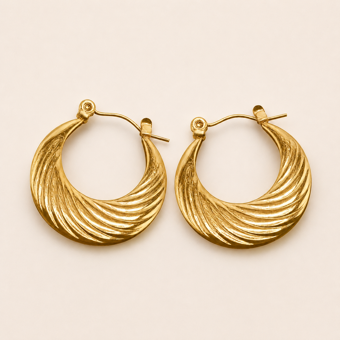 Sculptural Crescent Hoop Earrings