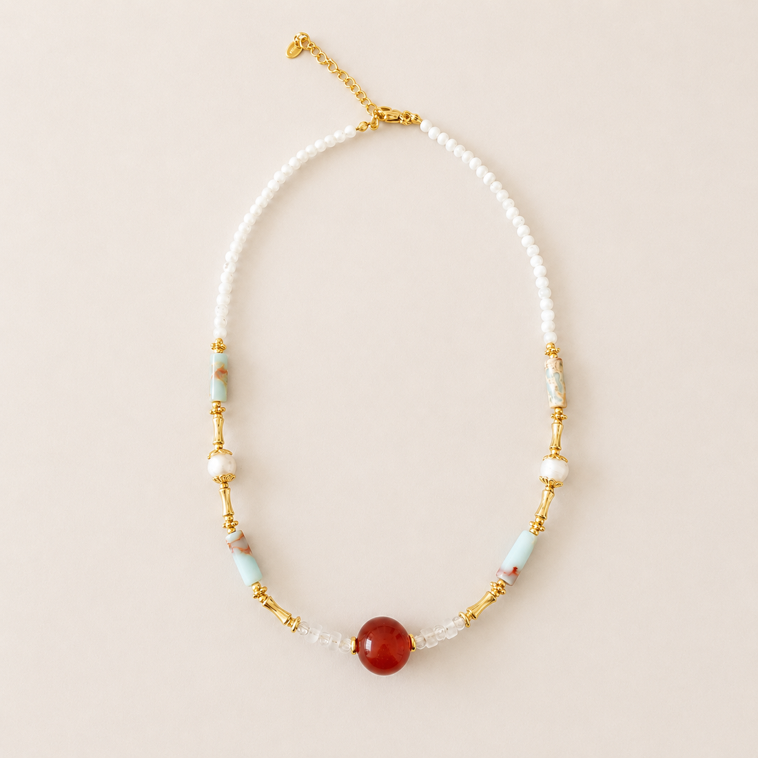 Red Agate Mixed-Stone Necklace