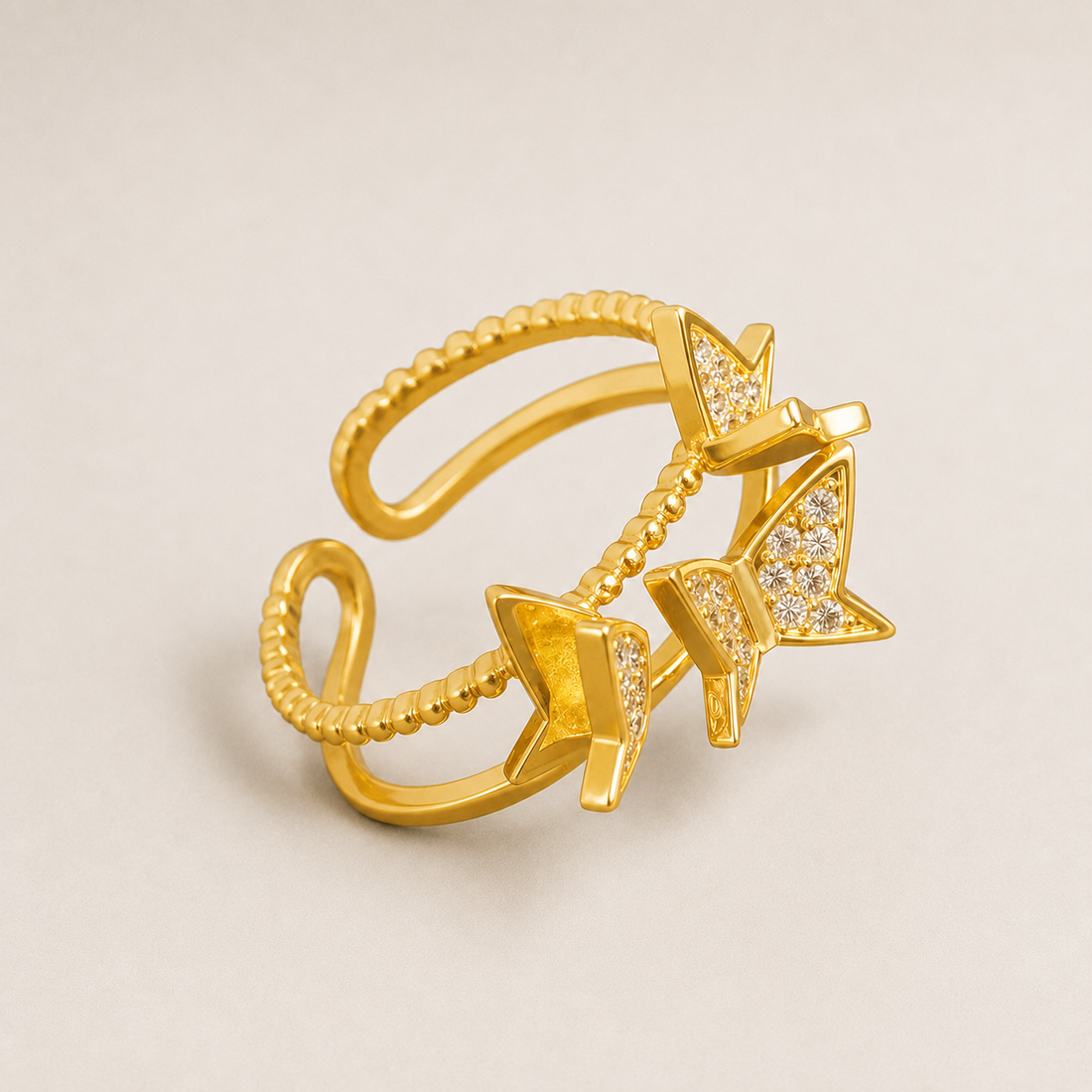 Gold Butterfly Sparkle Ring