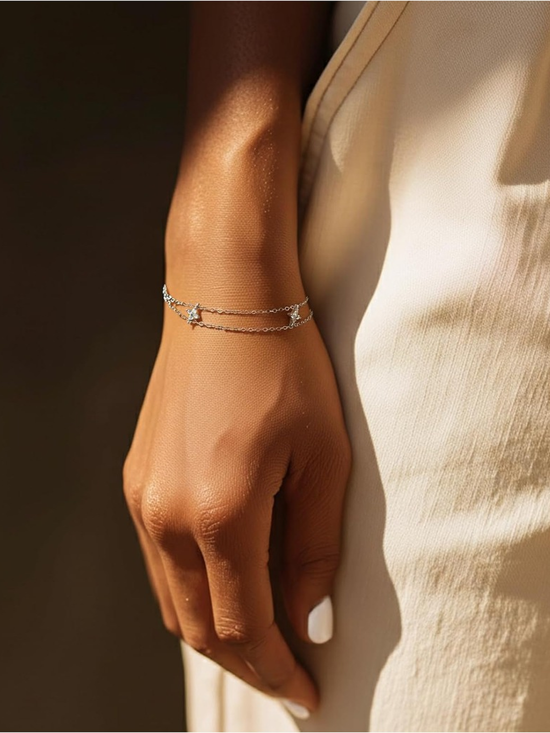 Double-Layer Four-Star Zircon Bracelet