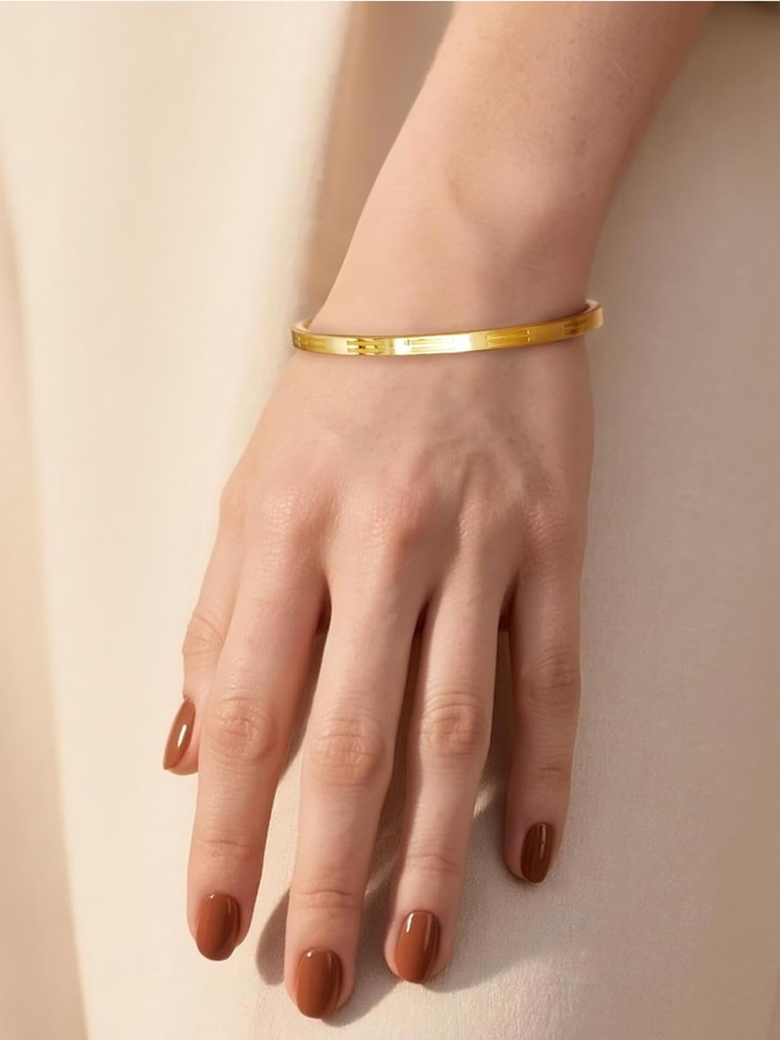 Double Line Stainless Cuff - Gold