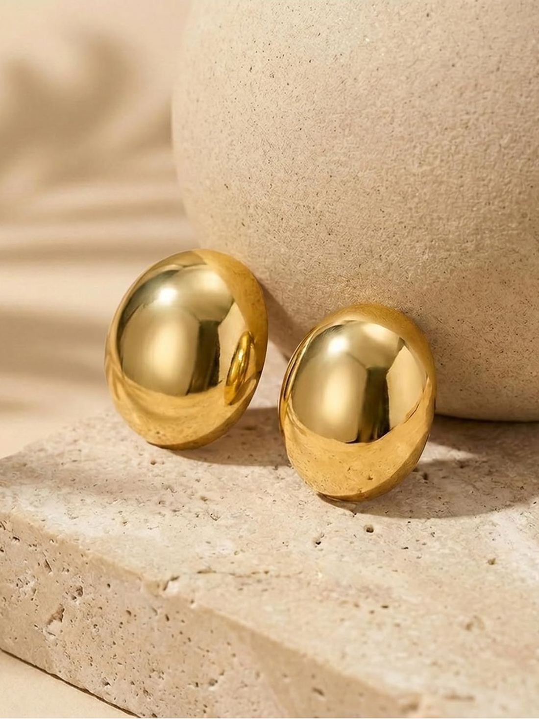 Gold Bead Stud Earrings - Gold