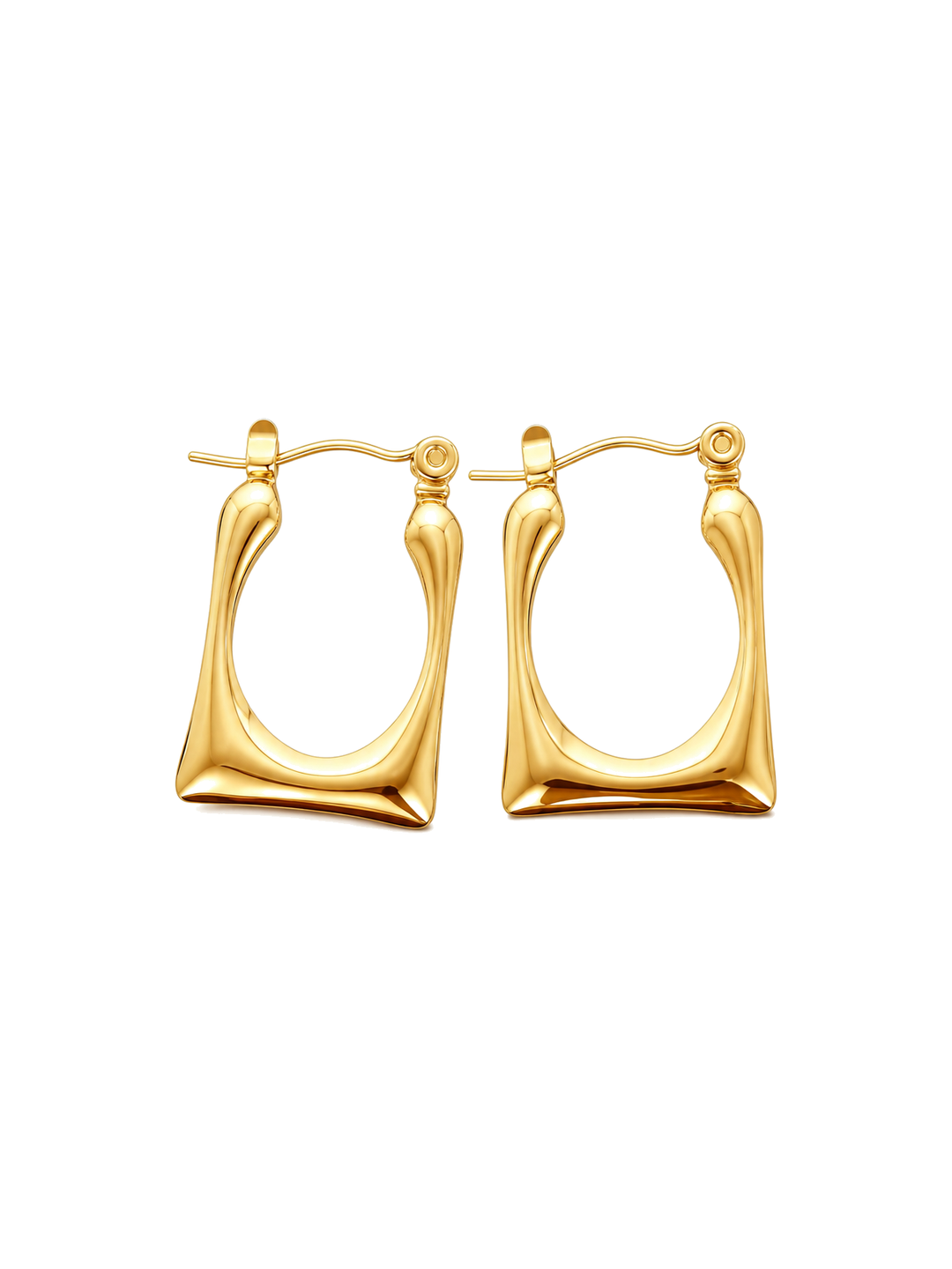 Round Square Statement Earrings