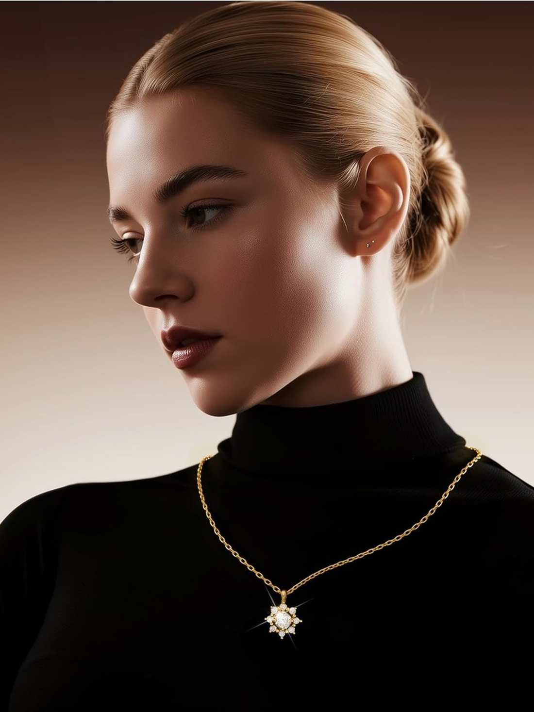 Sunburst Zircon Necklace