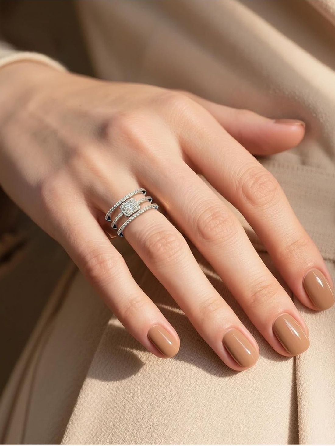 Triple Band Zircon Ring - Silver
