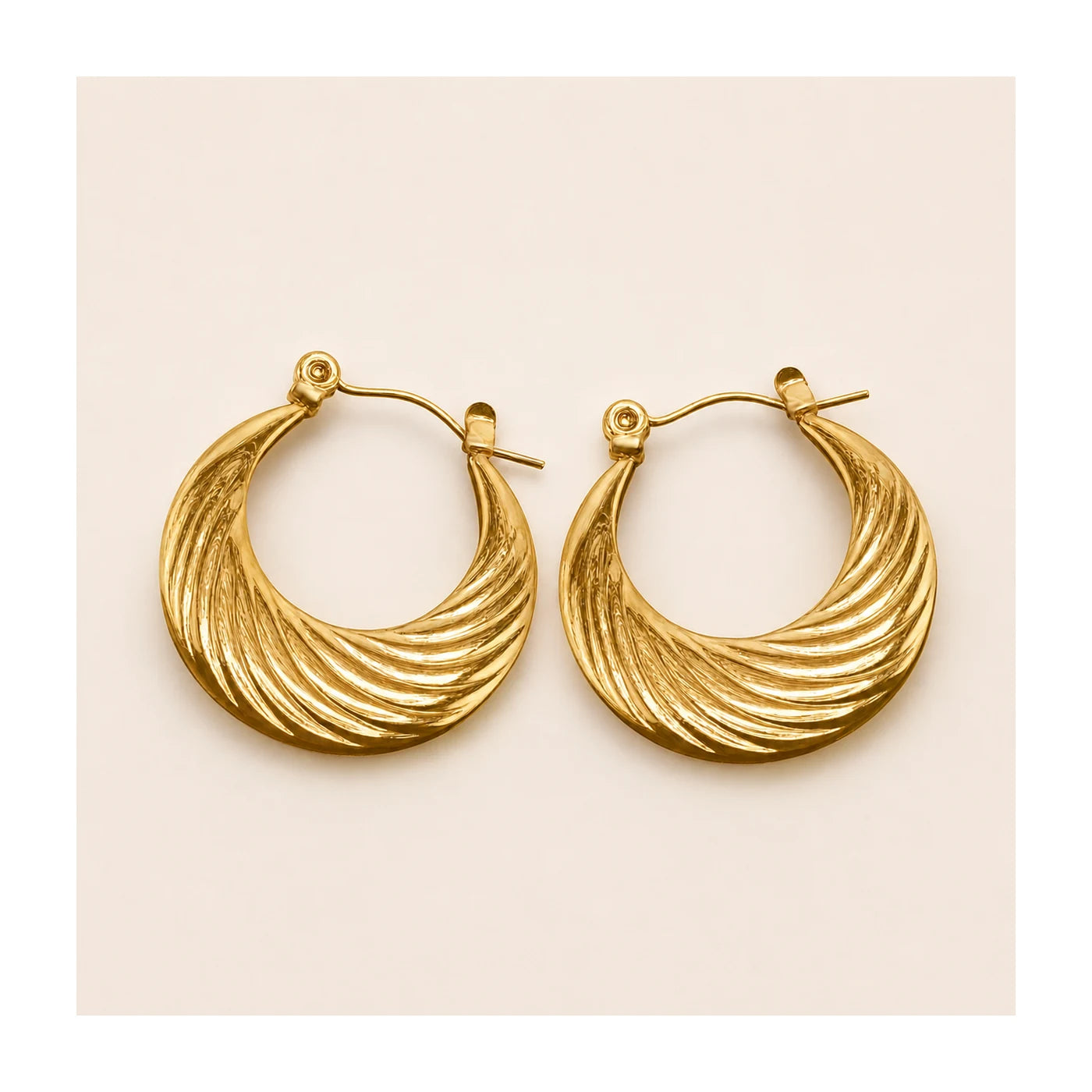Sculptural Crescent Hoop Earrings