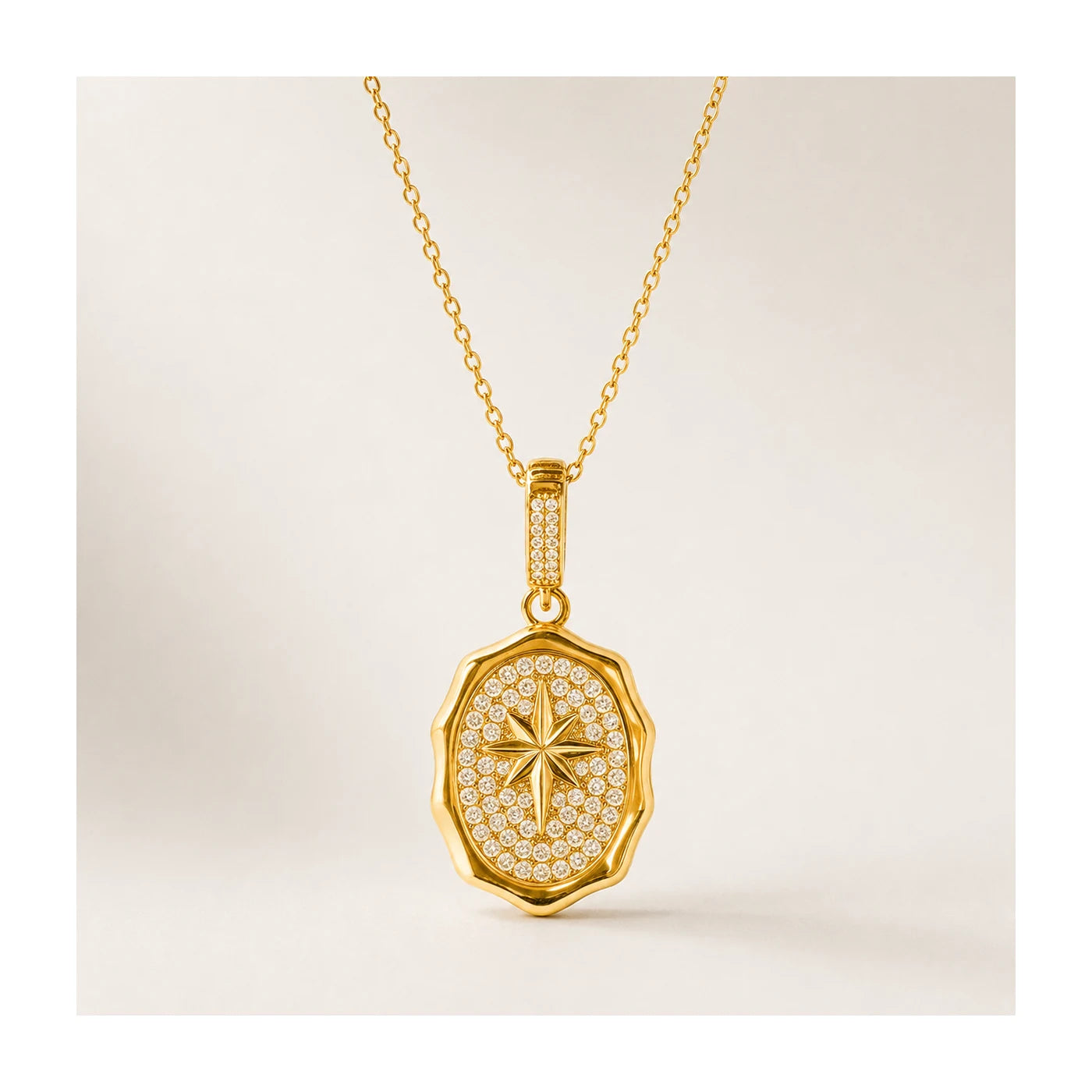 Gold Starburst Medallion Necklace