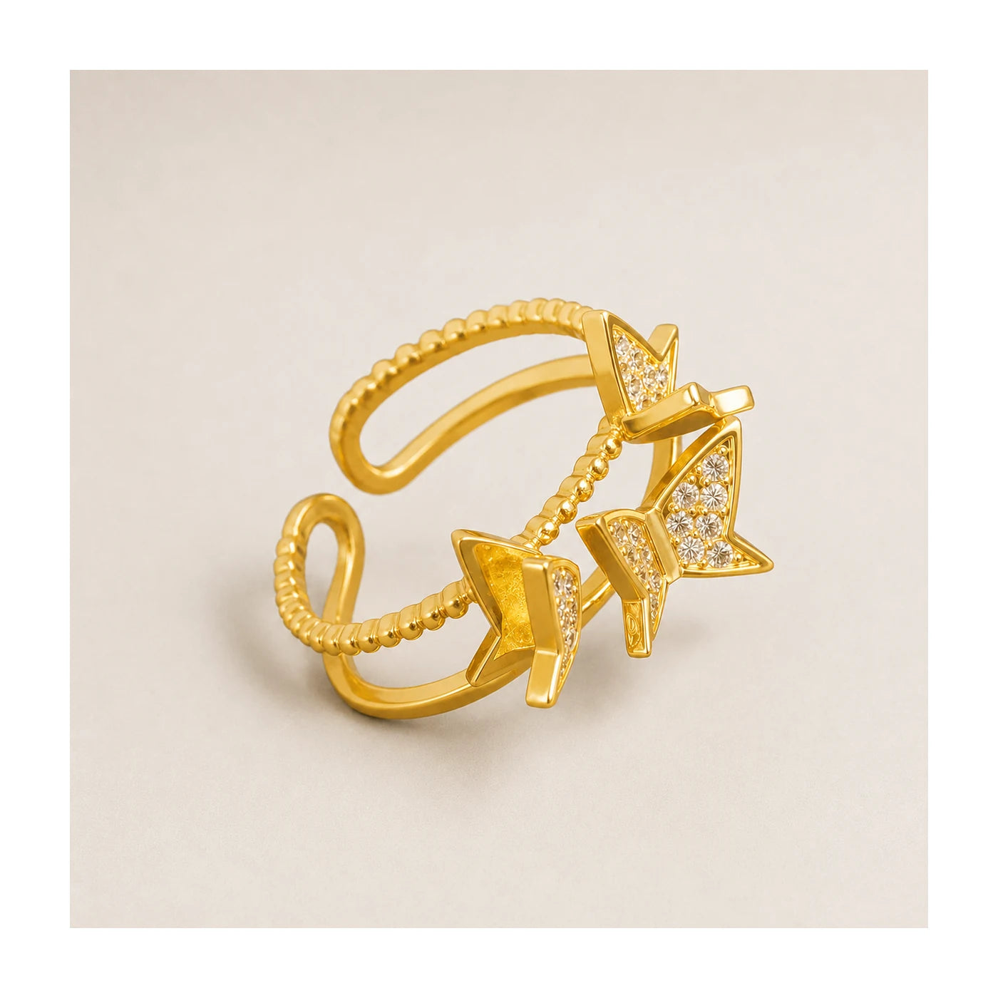 Gold Butterfly Sparkle Ring
