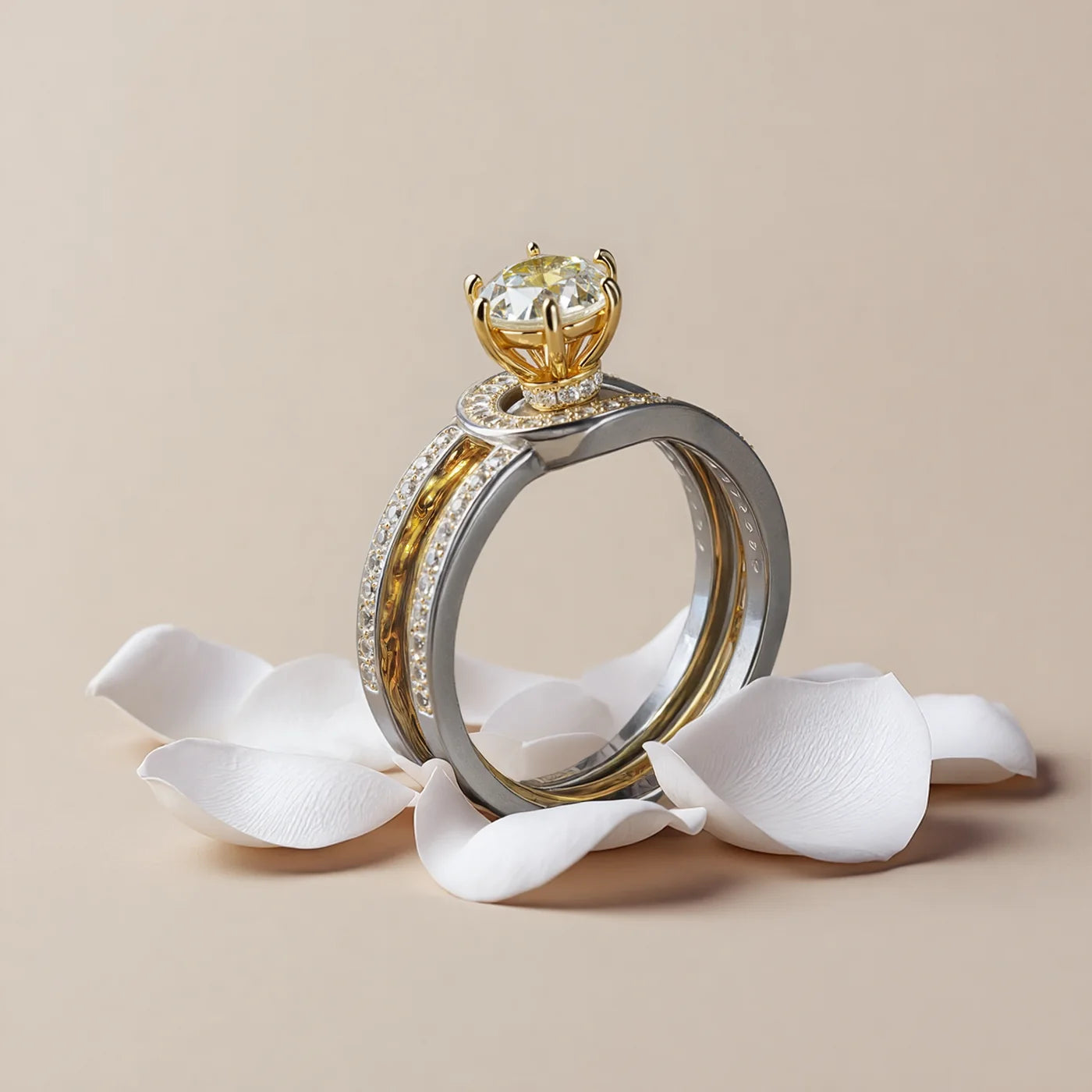 Two-Tone CZ Ring Set lifestyle image
