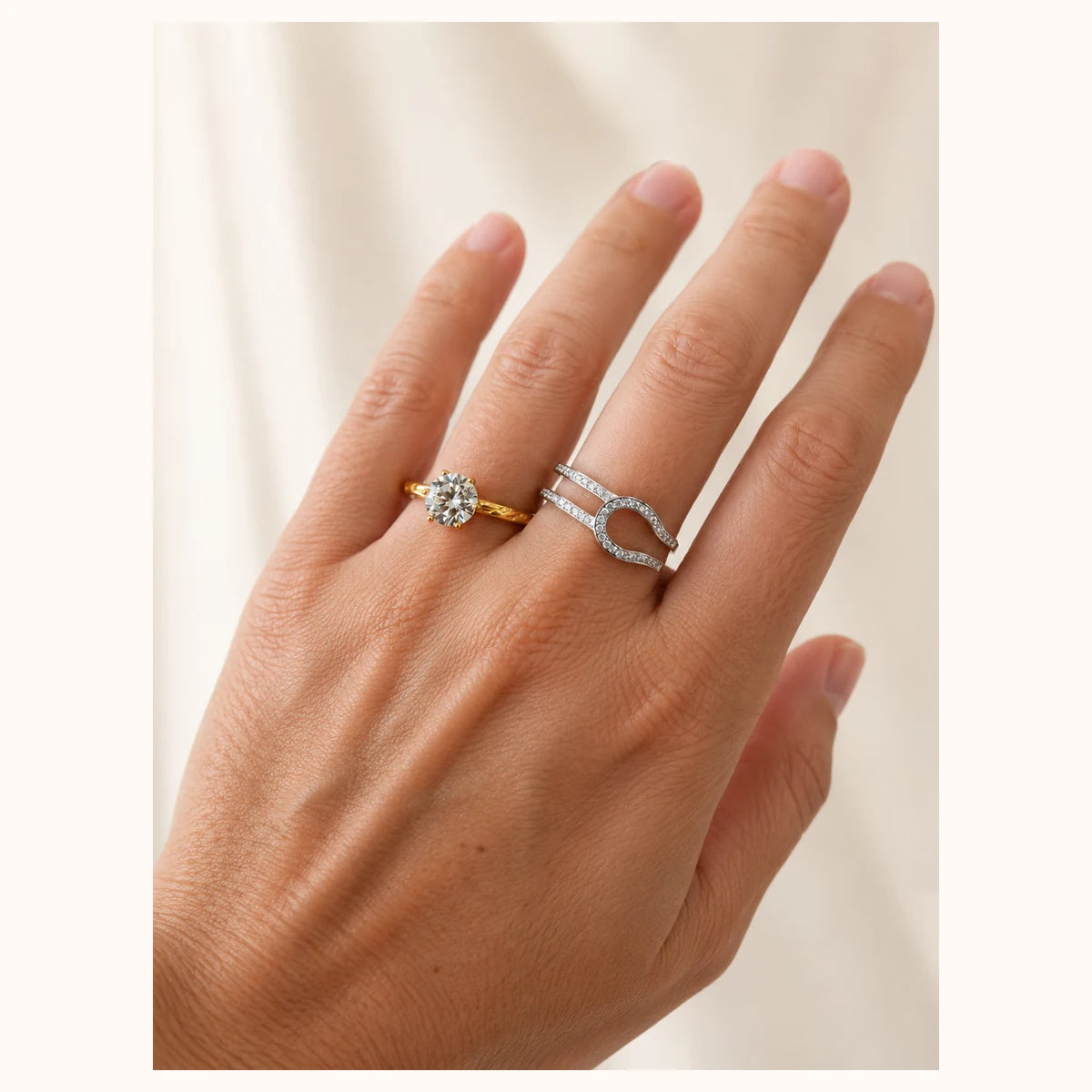 Two-Tone CZ Ring Set lifestyle image