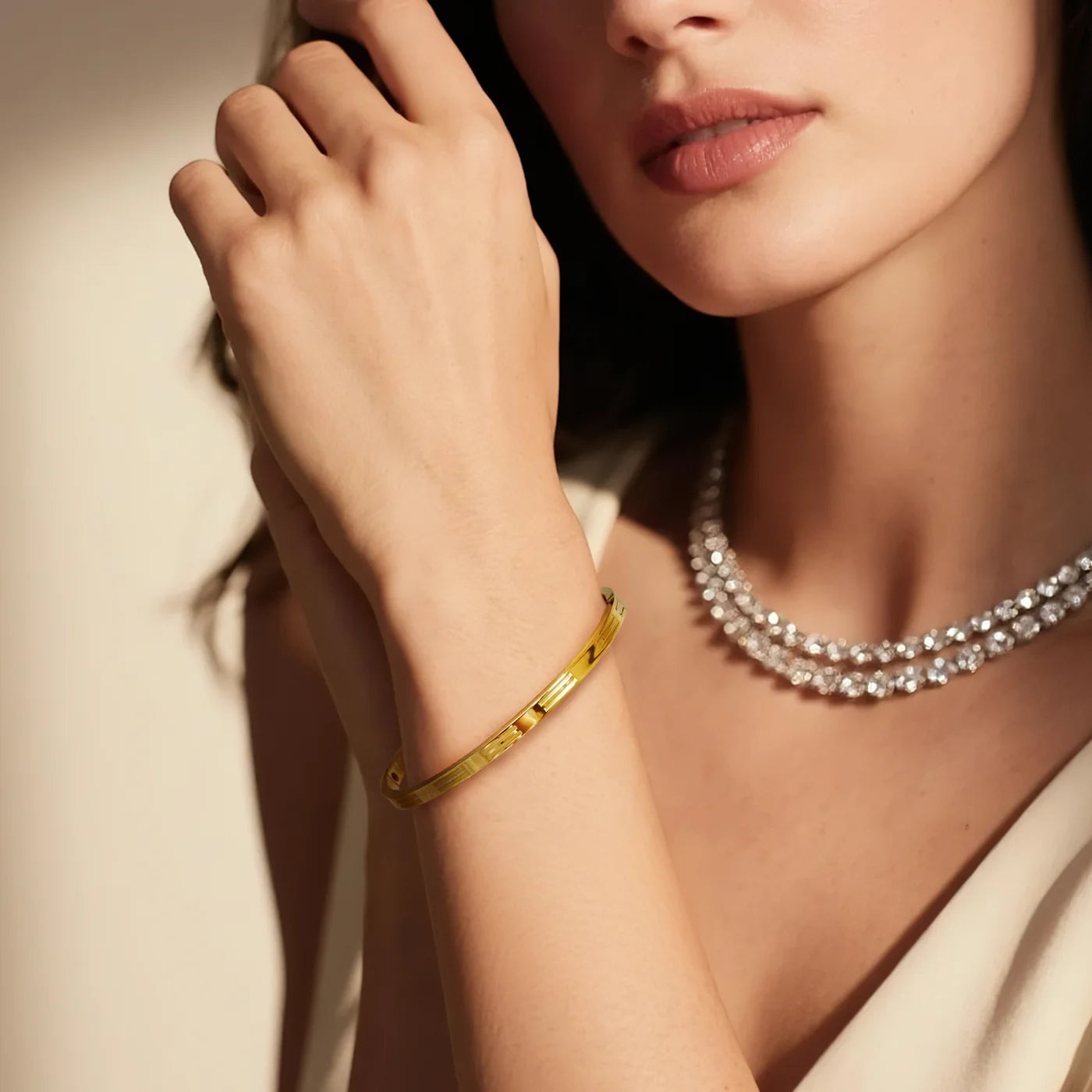 Gold Engraved Friendship Bangle lifestyle image