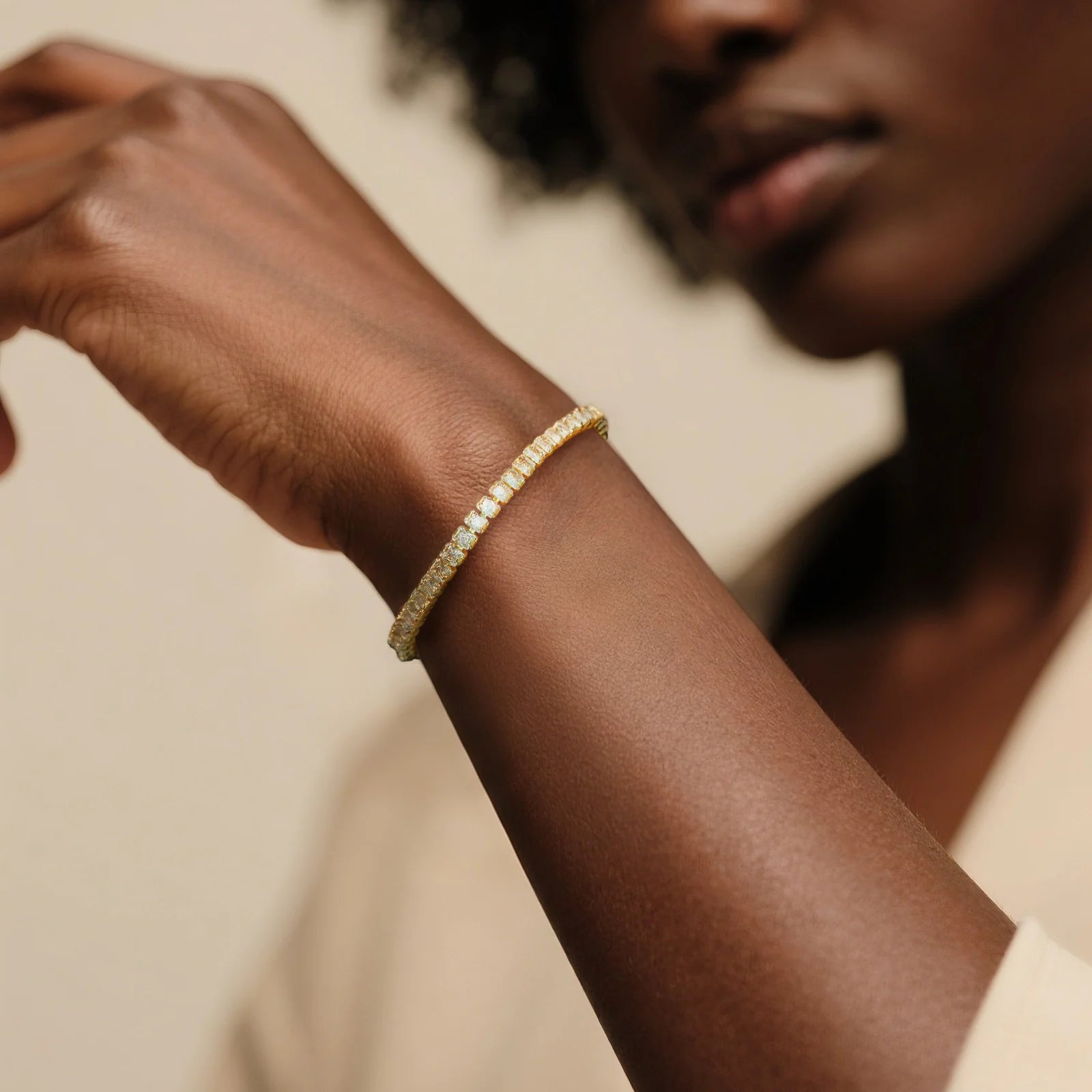 Gold CZ Tennis Bracelet lifestyle image