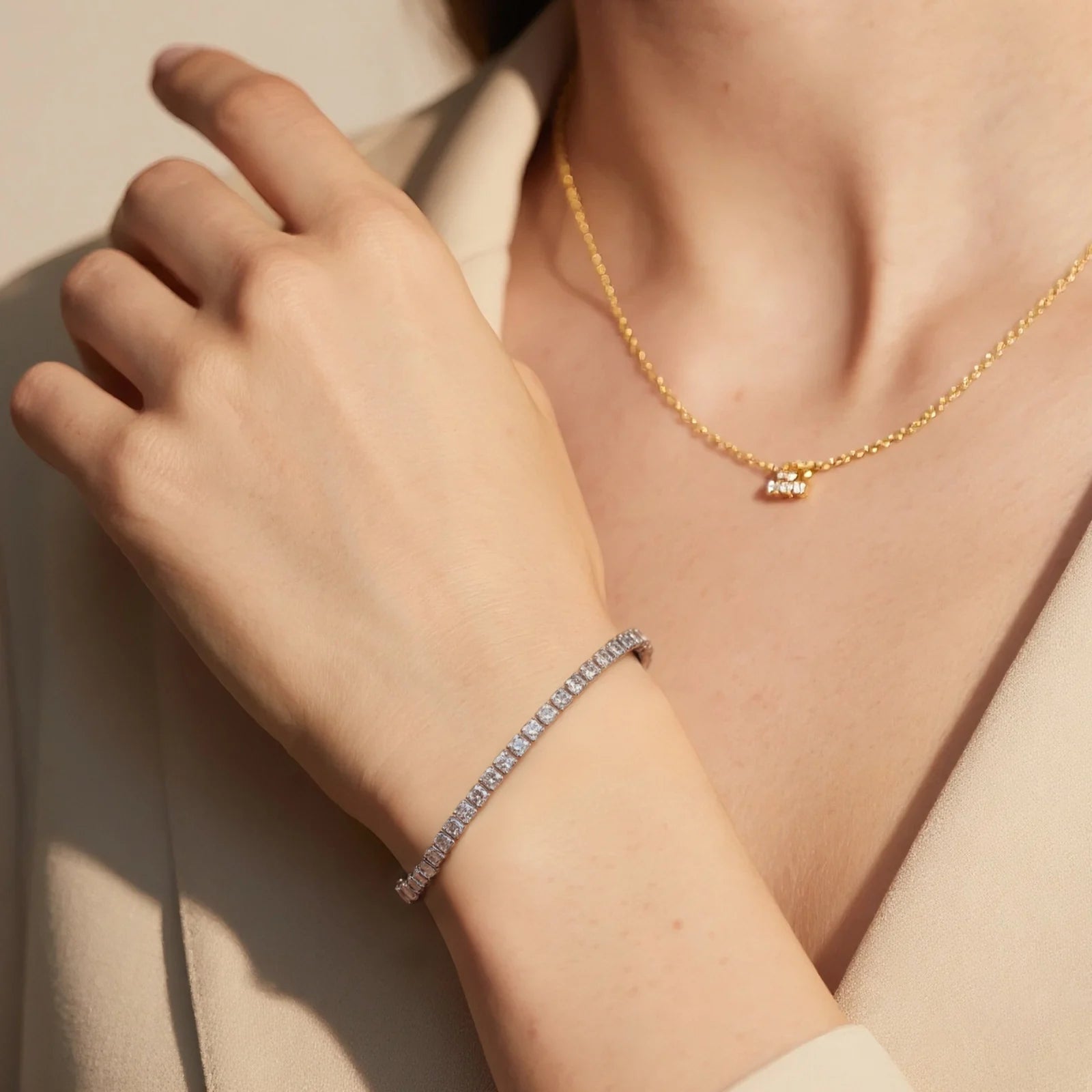Silver CZ Tennis Bracelet lifestyle image