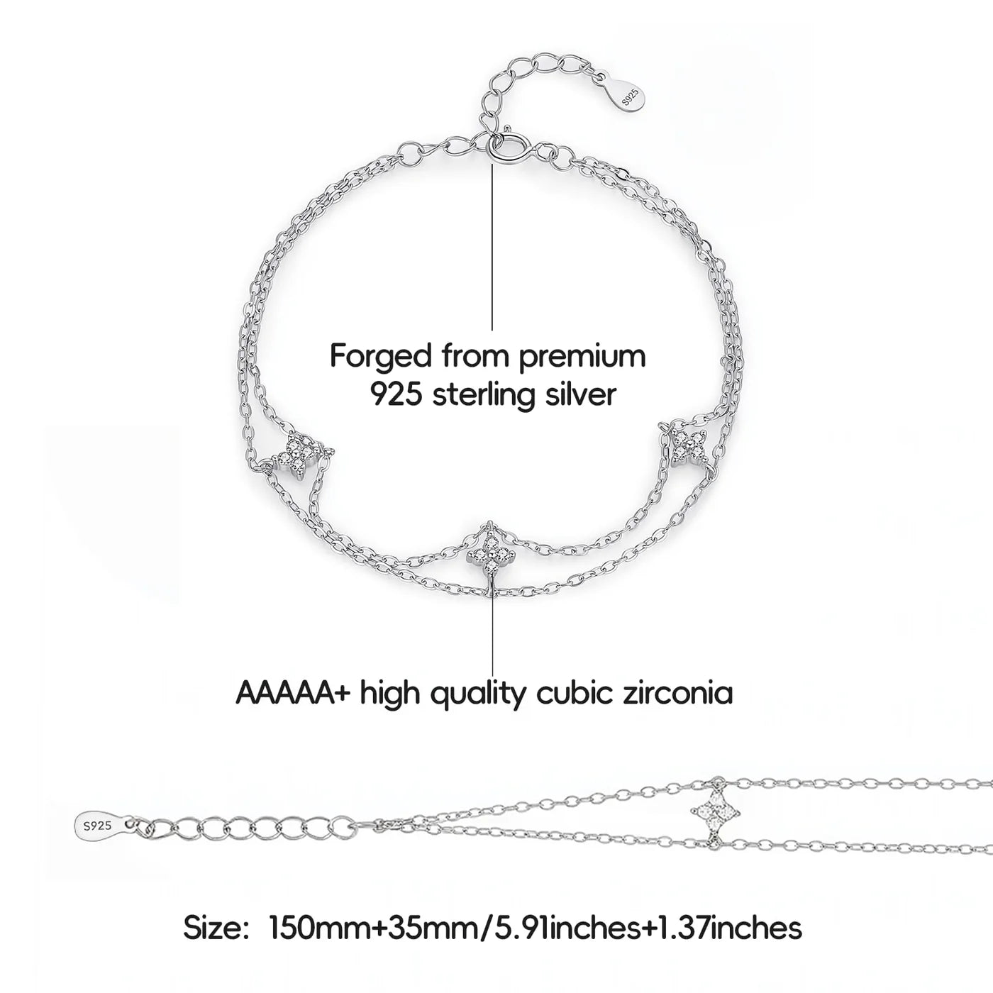 S925 Star Double Layer Bracelet lifestyle image