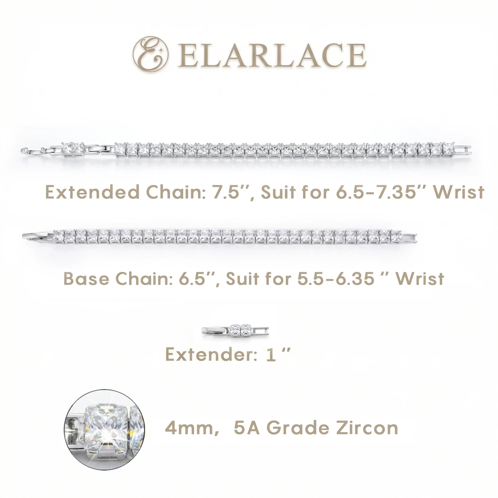 Silver Square Tennis Bracelet lifestyle image