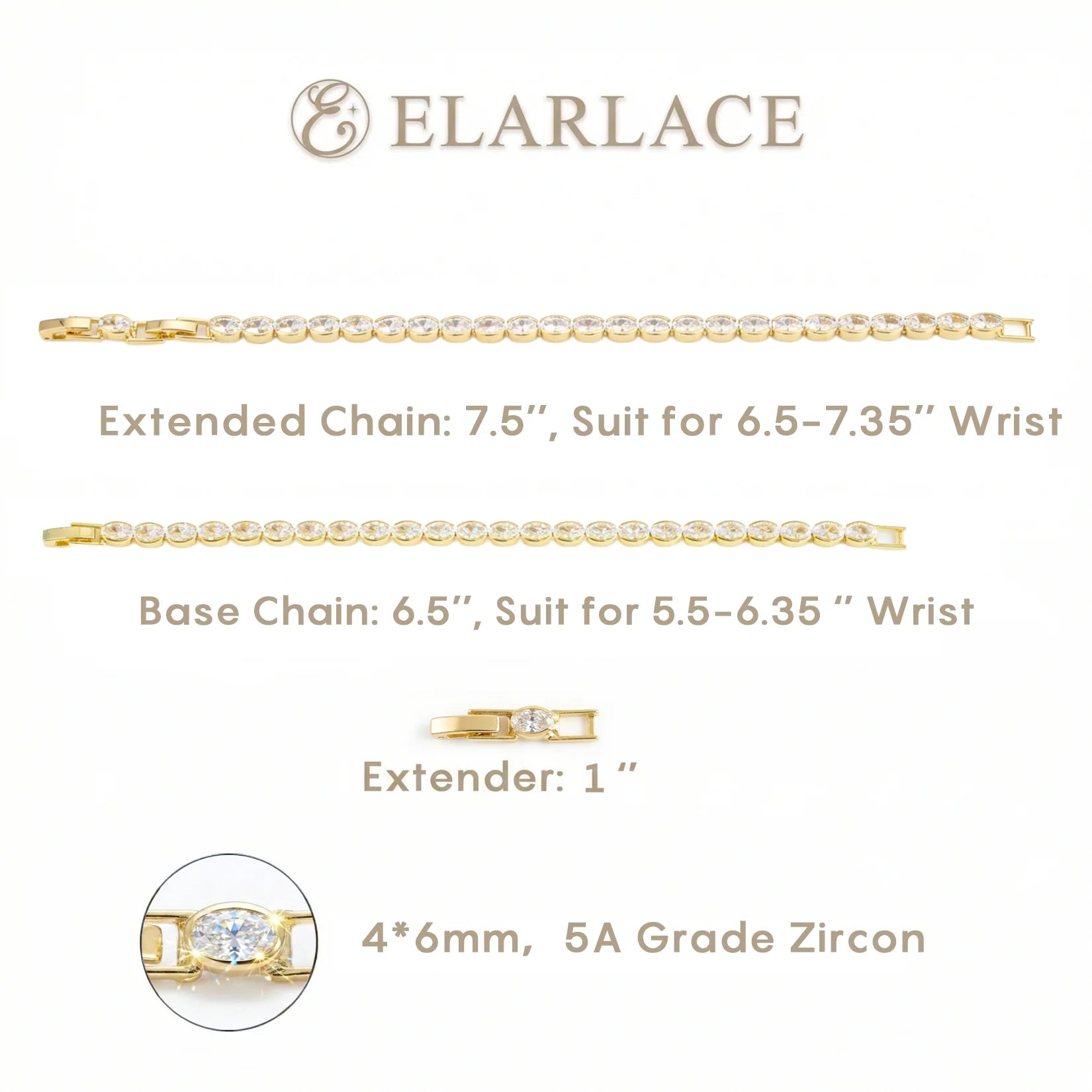 Gold Oval CZ Tennis Bracelet lifestyle image