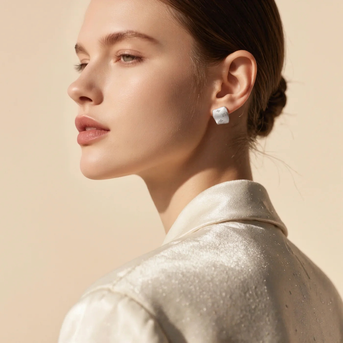 Twisted Gold CZ Stud Earrings lifestyle image