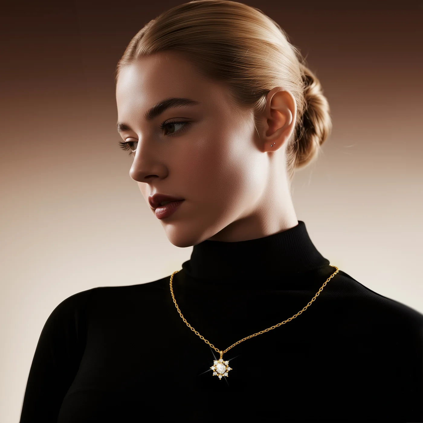 S925 Sunflower Pendant Necklace lifestyle image
