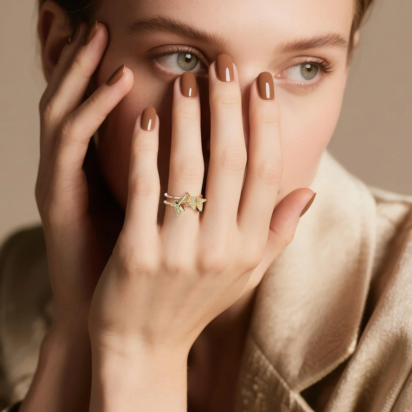 Gold Butterfly Sparkle Ring lifestyle image