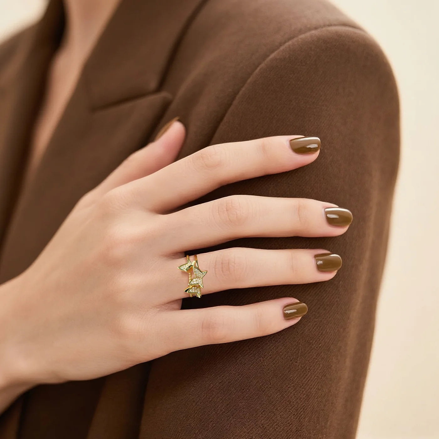 Gold Butterfly Sparkle Ring lifestyle image
