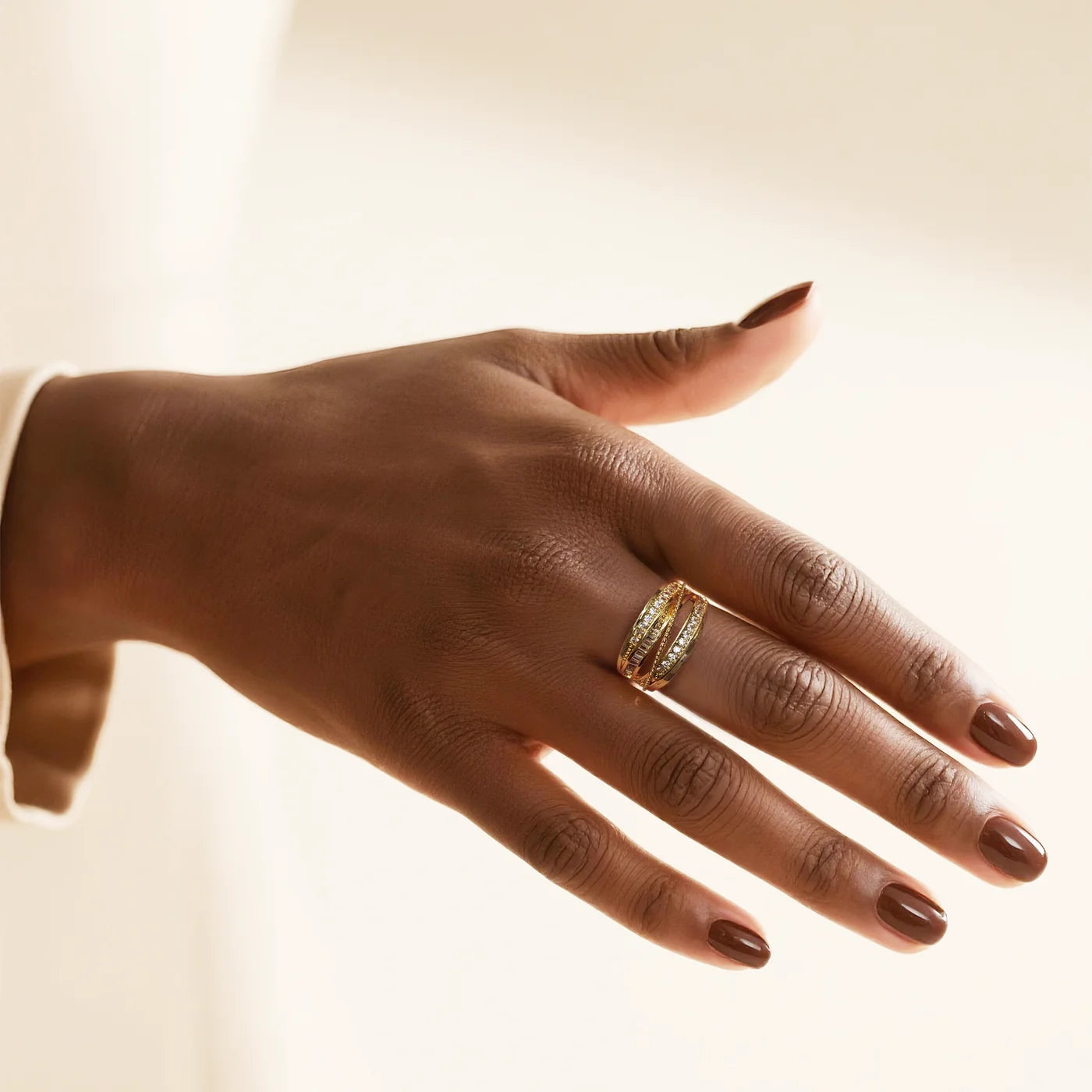 Gold Multi-Loop CZ Ring lifestyle image