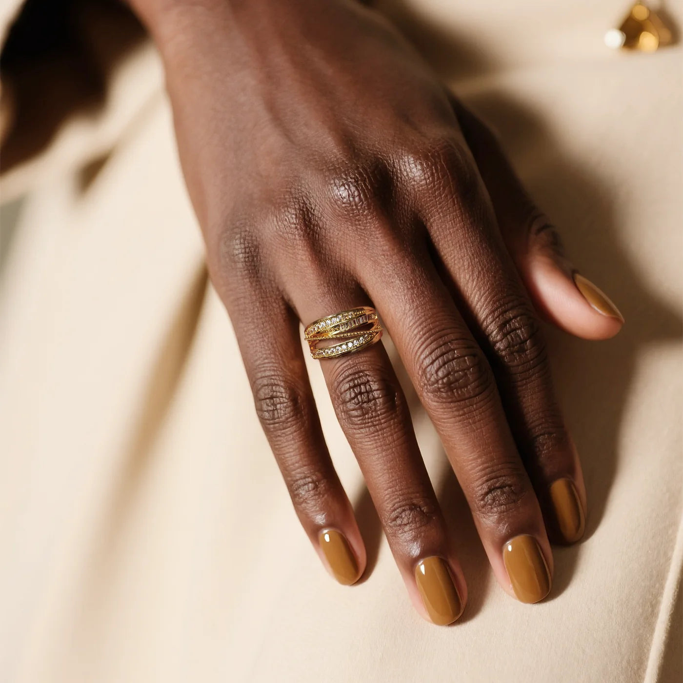 Gold Multi-Loop CZ Ring lifestyle image