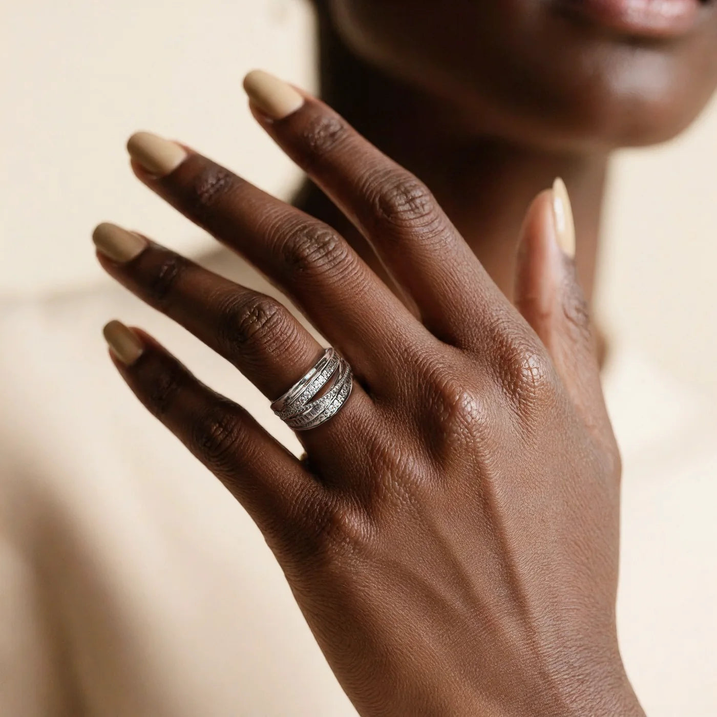 Silver Multi-Layer Open Ring lifestyle image