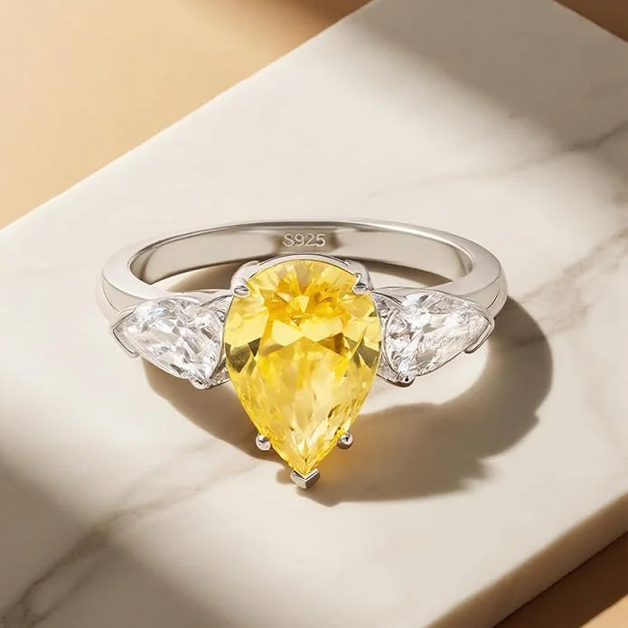 Yellow Pear-Cut Promise Ring lifestyle image