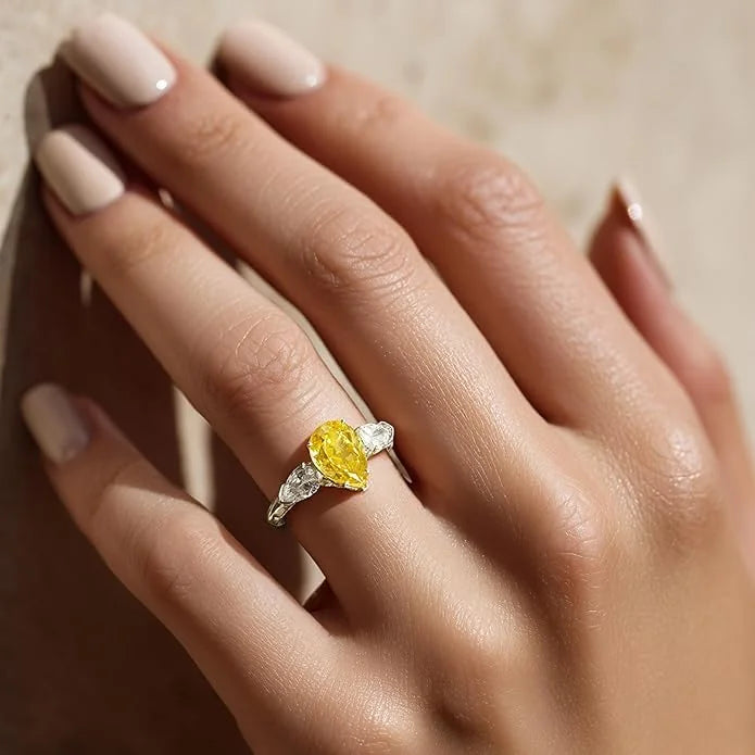 Yellow Pear-Cut Promise Ring lifestyle image