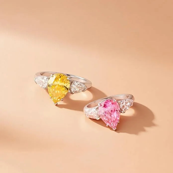 Pink Pear-Cut Promise Ring lifestyle image