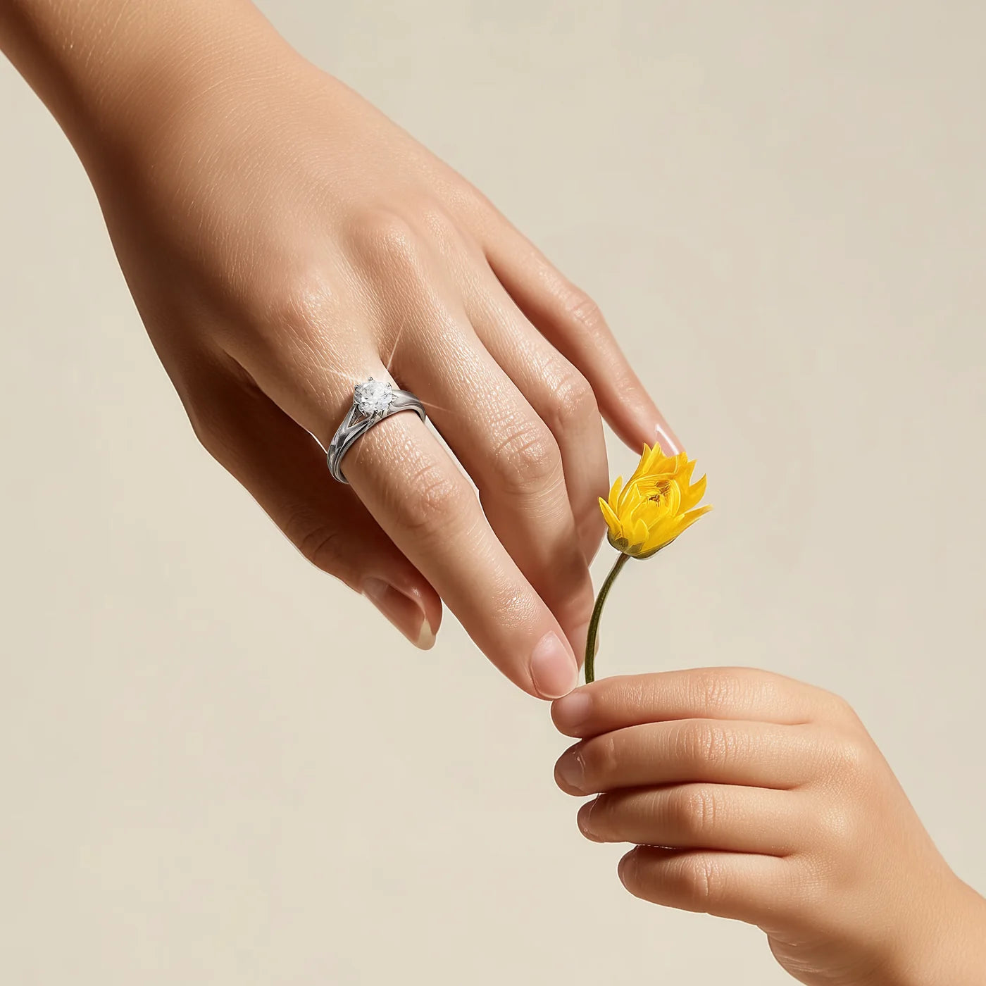 Classic CZ Solitaire Ring lifestyle image