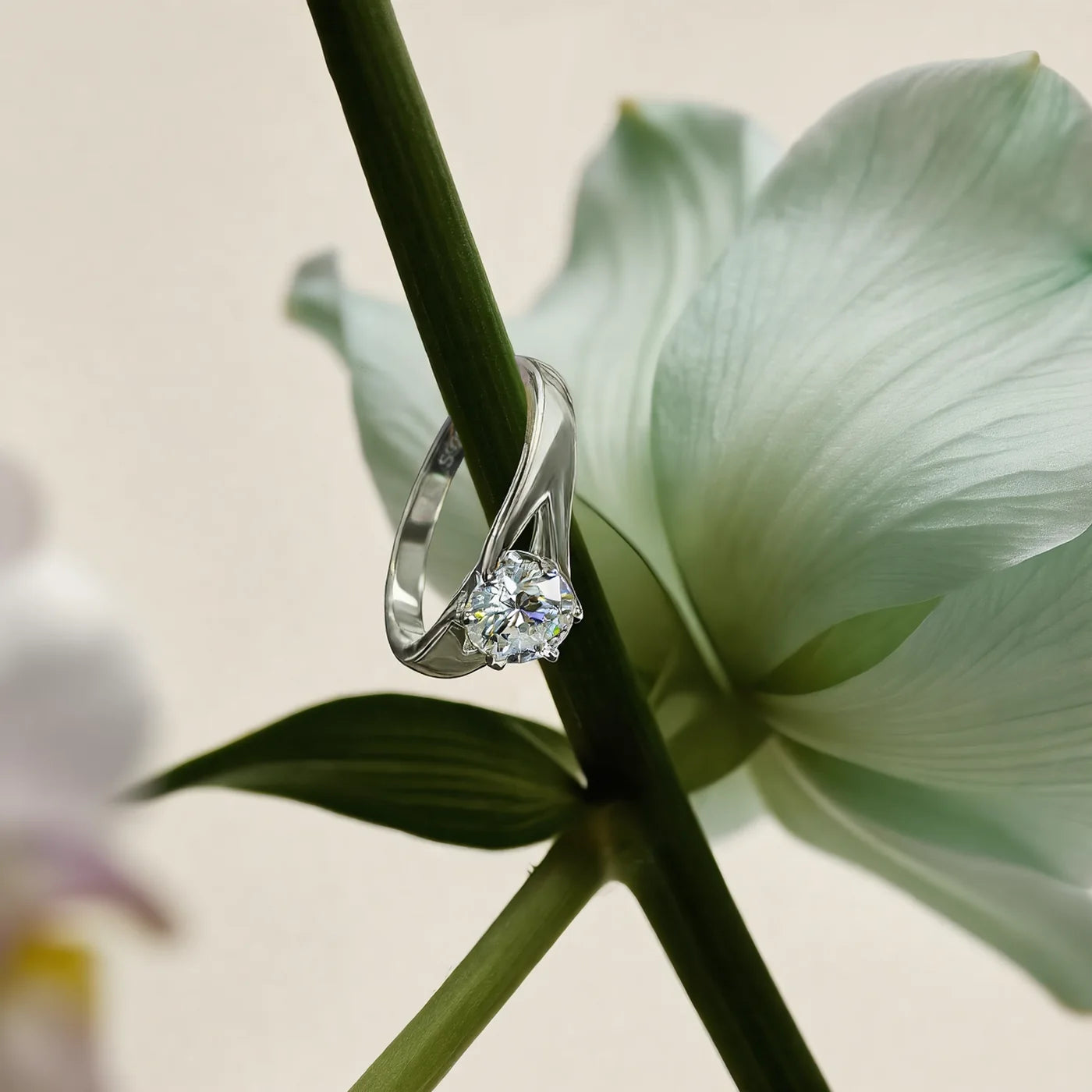 Classic CZ Solitaire Ring lifestyle image