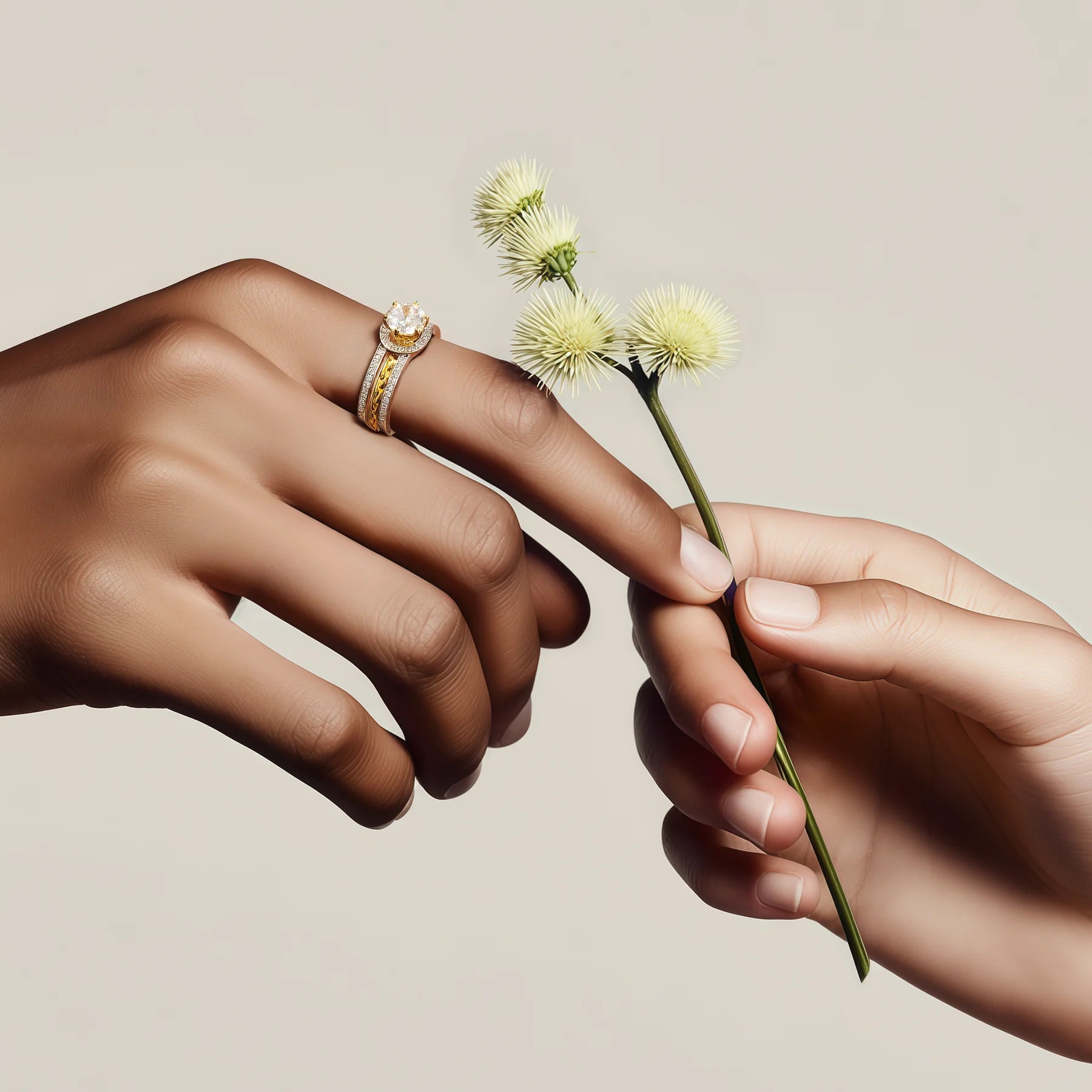 Two-Tone CZ Ring Set lifestyle image