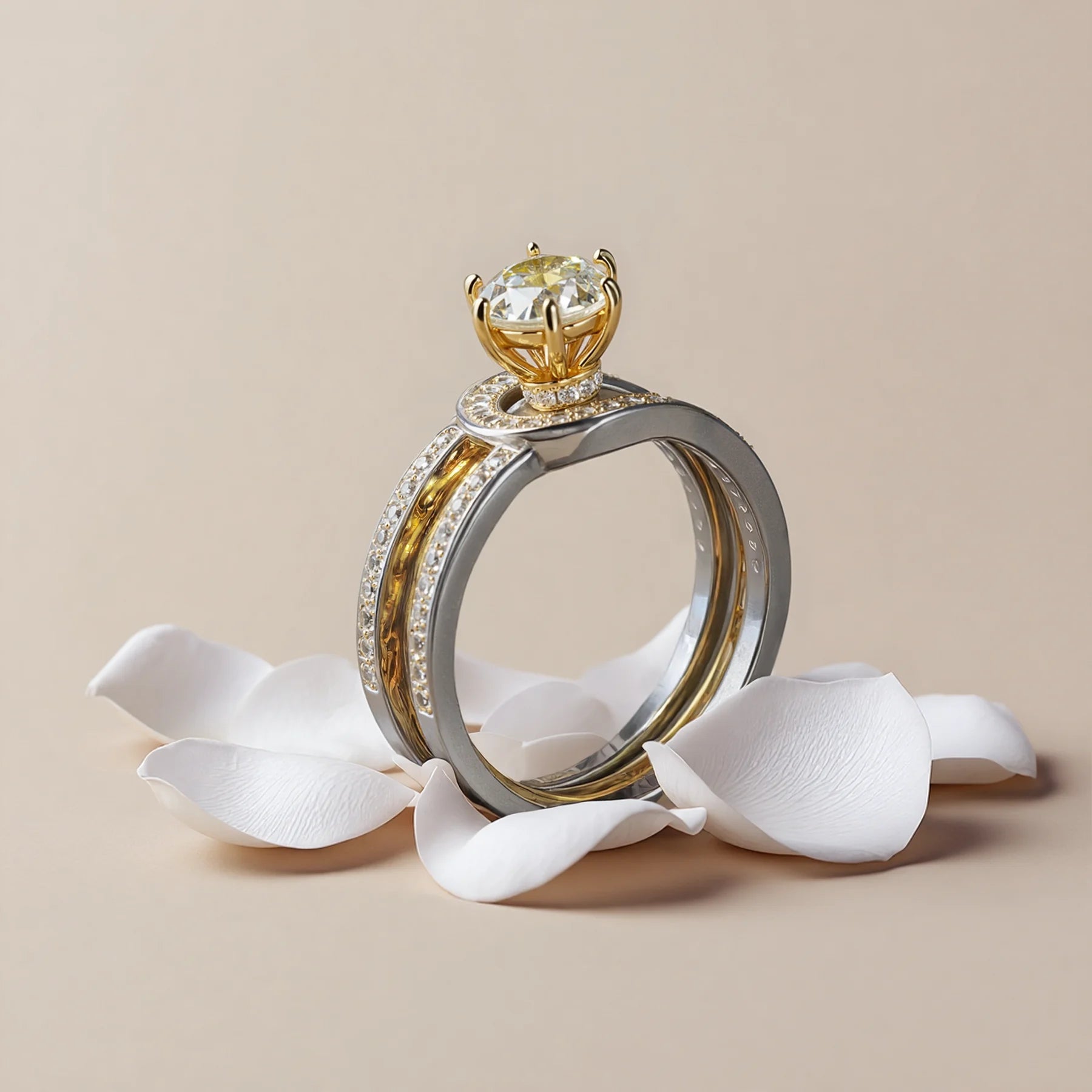 Two-Tone CZ Ring Set lifestyle image