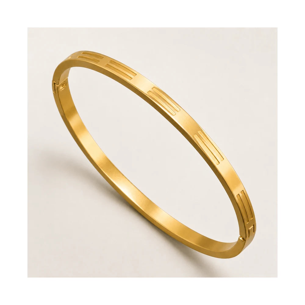 Gold Engraved Friendship Bangle