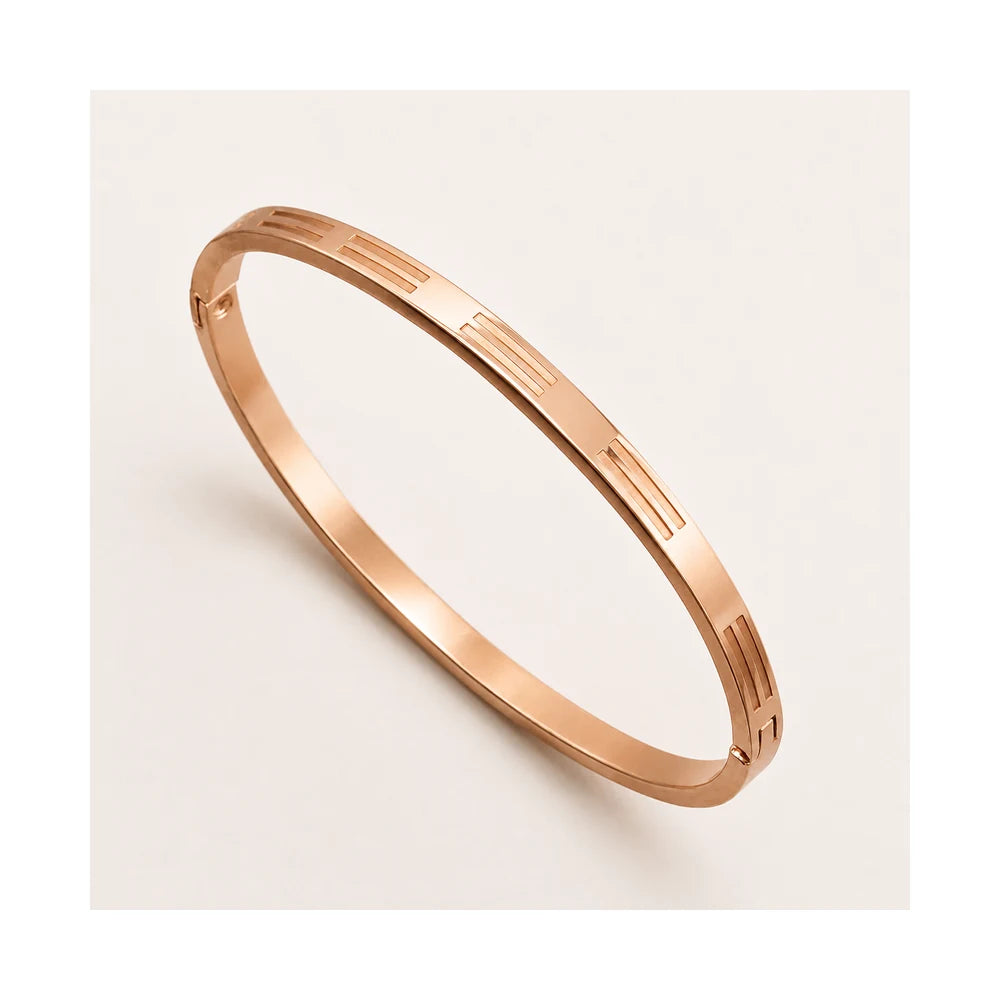 Rose Gold Engraved Friendship Bangle