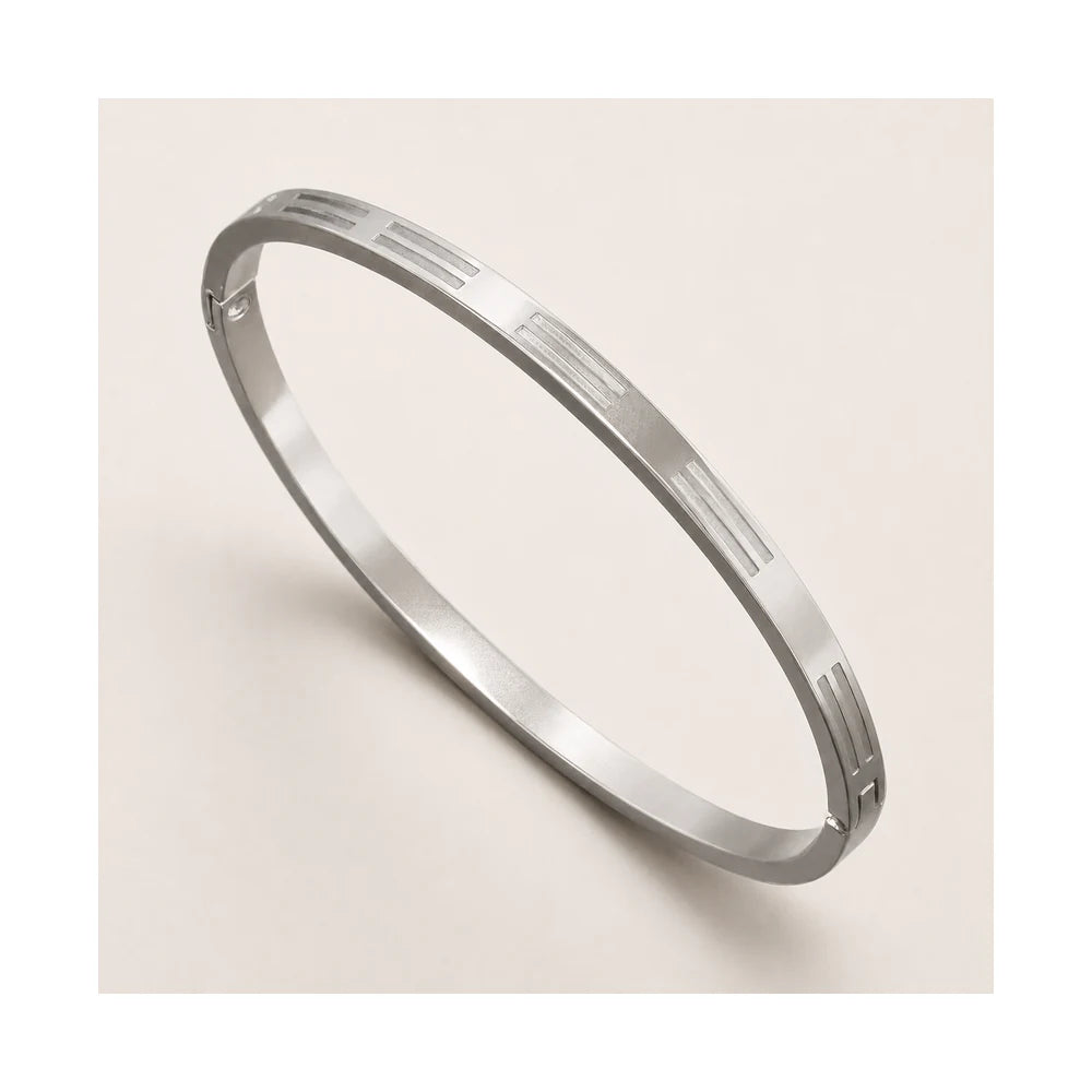 Silver Engraved Friendship Bangle