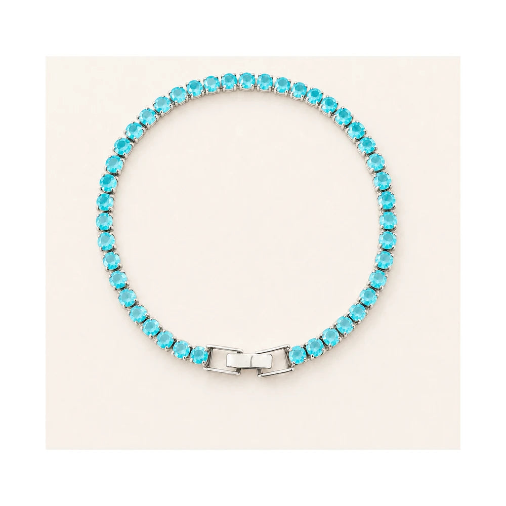 Blue CZ Tennis Bracelet