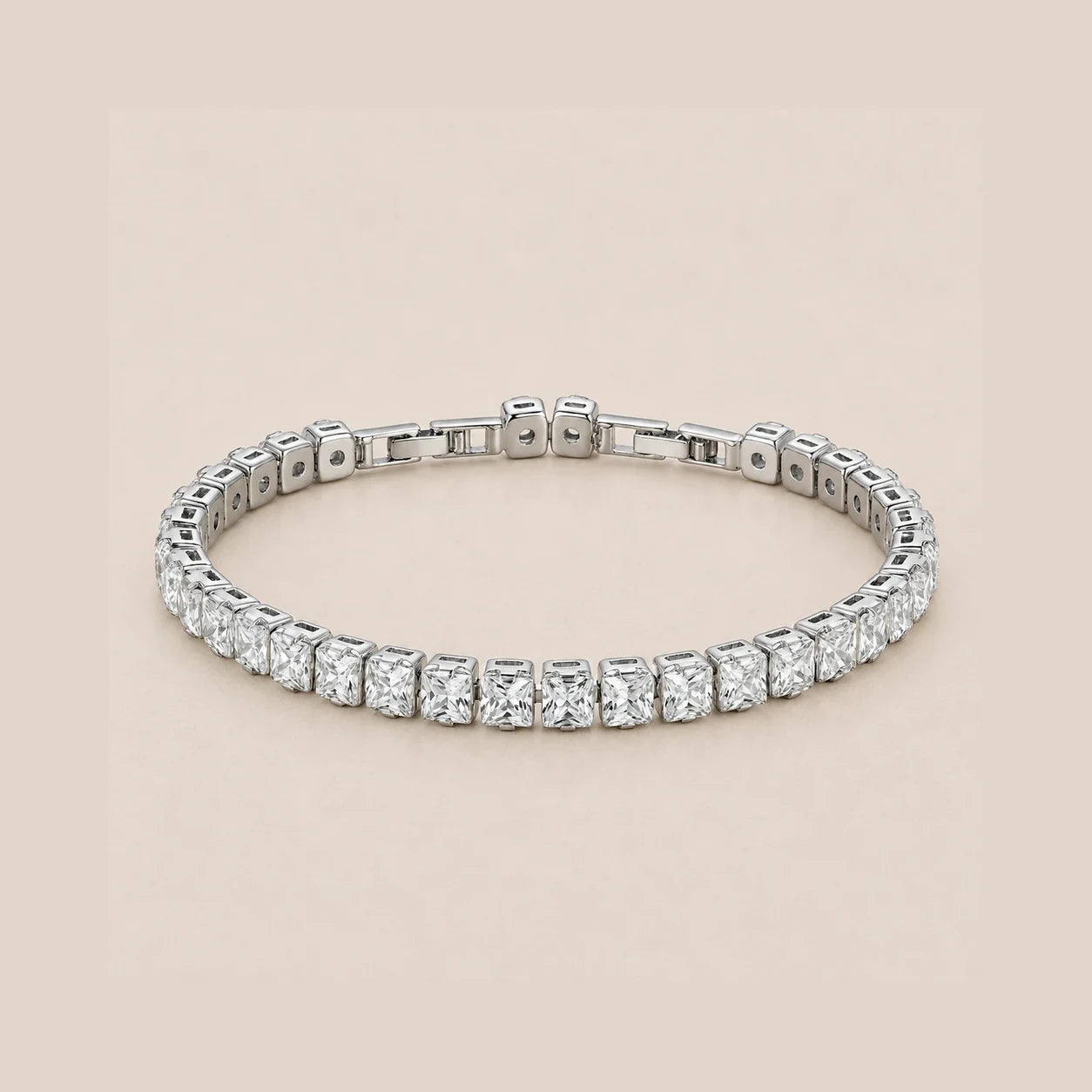 Silver Square Tennis Bracelet
