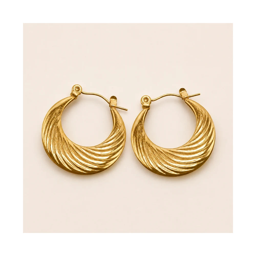 Sculptural Crescent Hoop Earrings