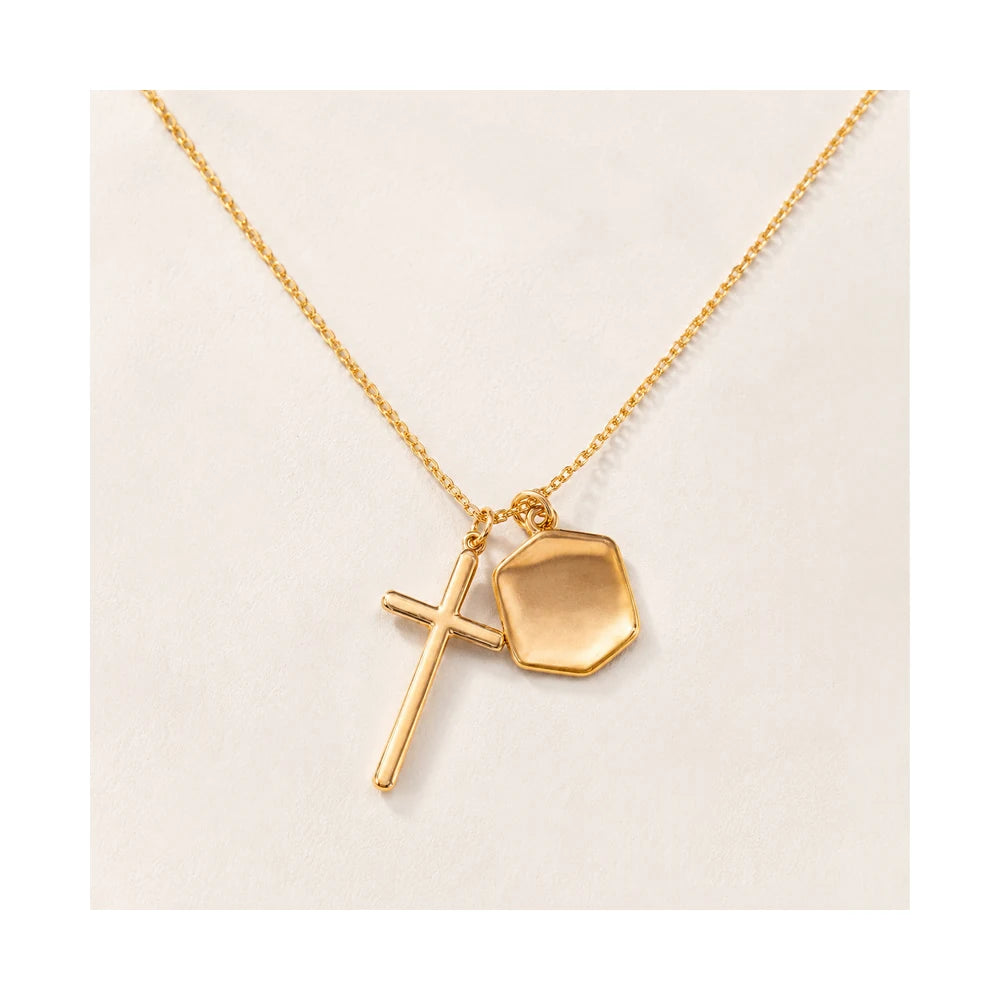 Layered Cross Pendant Necklace