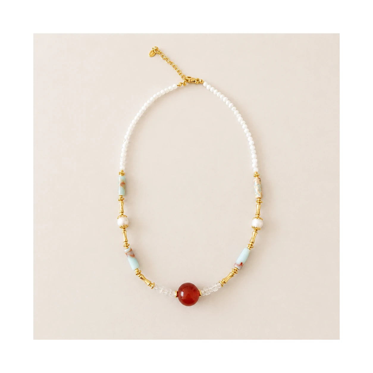 Red Agate Mixed-Stone Necklace