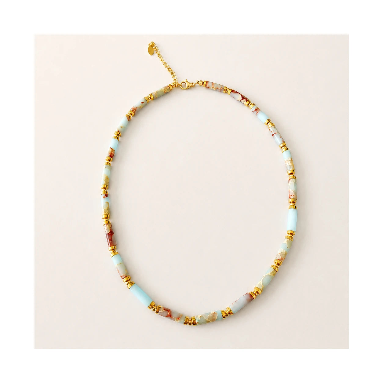 Shoushan Stone Tube Bead Necklace