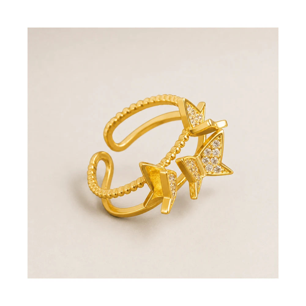 Gold Butterfly Sparkle Ring